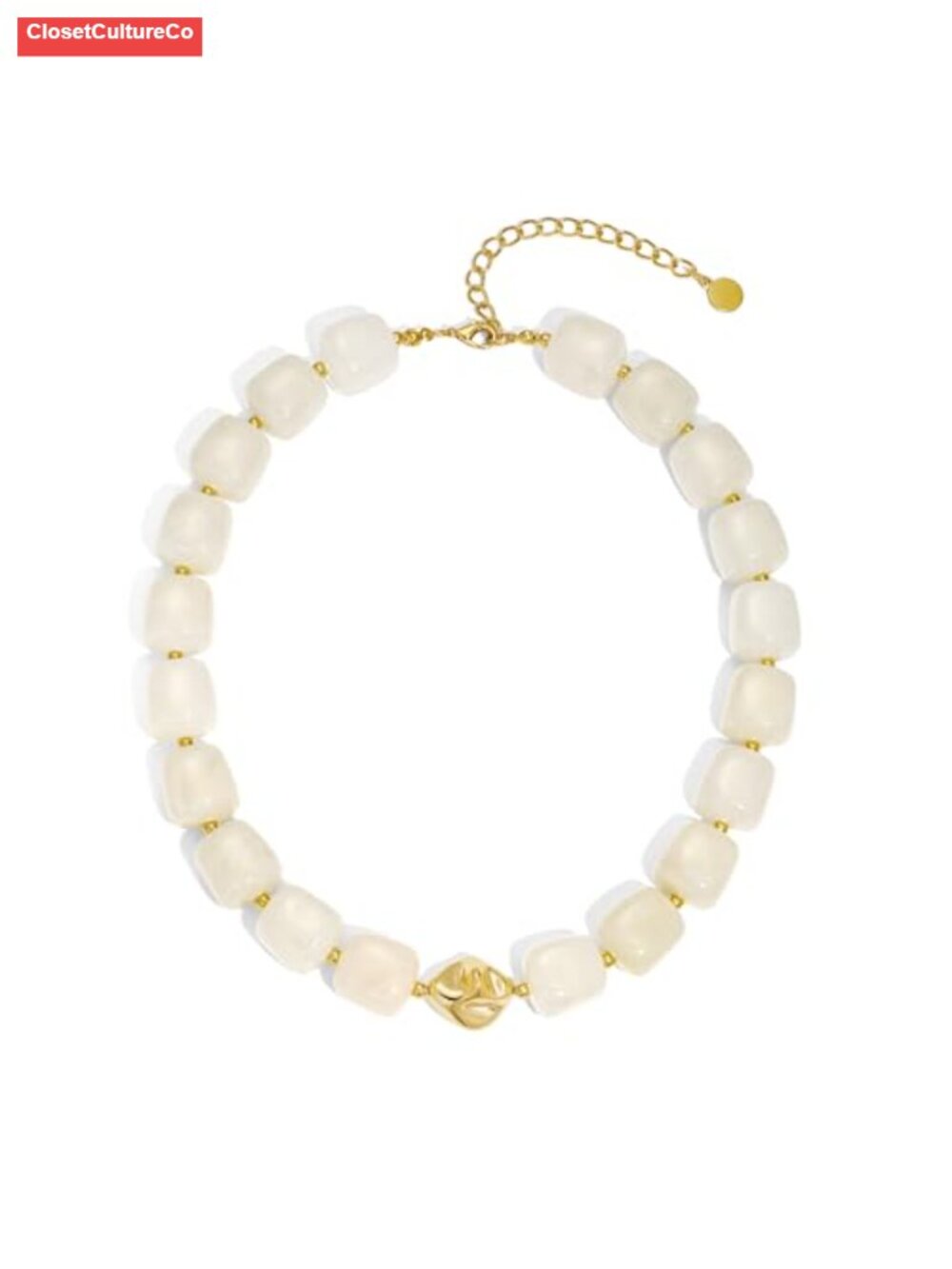 Chunky Square Acrylic Bead Statement Necklace Adjustable Choker